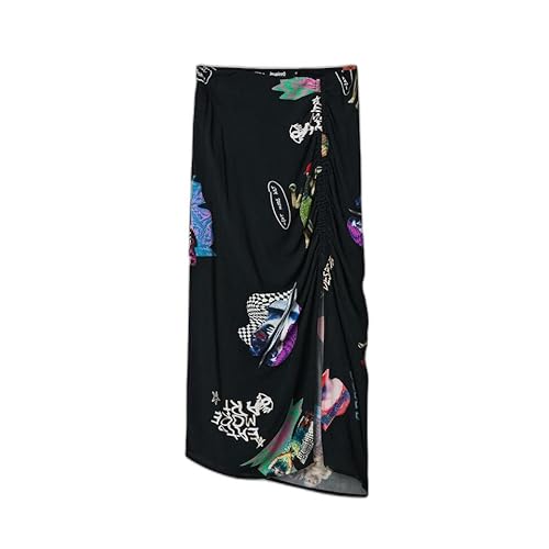 Desigual Damen Fla_lucea, 2000 Black, Skirt, Schwarz, S EU von Desigual