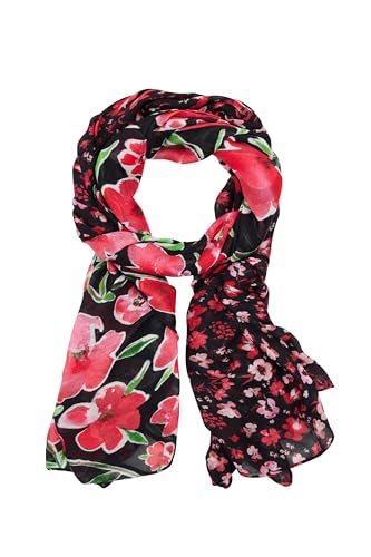 Desigual Damen Fou_Half FLORAL Rectangle Foulard, Black, One Size von Desigual