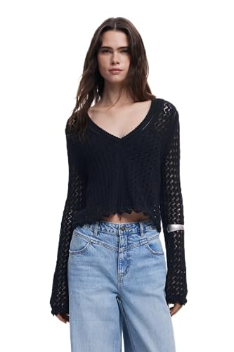 Desigual Damen 25SWJF23 Sweatshirt, Black, M von Desigual