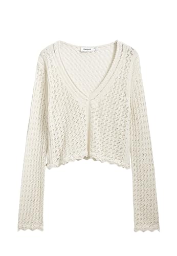 Desigual Damen 25SWJF23 Sweatshirt, White, S von Desigual