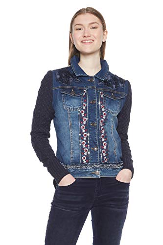 Desigual Damen Jacke CHAQ_EMUNÁ, Blau (Navy 5000), 32 (Herstellergröße: 34) von Desigual