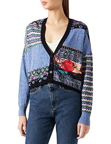 Desigual Damen Jers_crepusculo Pullover, Blau, M EU von Desigual