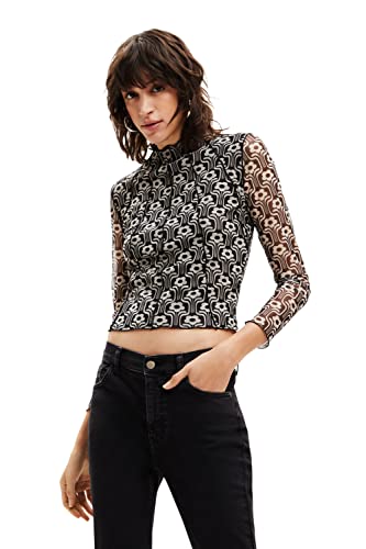 Desigual Damen Long Sleeve T-Shirt, Schwarz, XS EU Desigual Damen Long Sleeve T-Shirt, Schwarz, XS EU von Desigual