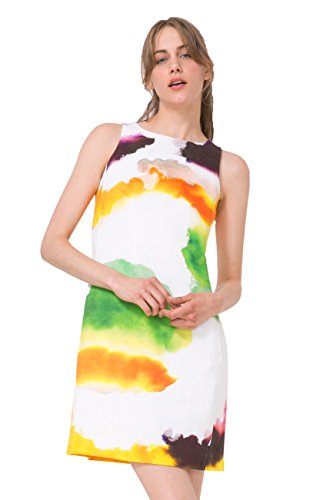 Desigual Damen Nilina Woven Sleeveless Dress Kleid, Weiß, Groß von Desigual