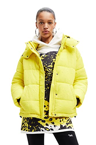 Desigual Damen Padded_Estocolmo, 8018 Yellow, Padded Short Overcoat, Gelb, M von Desigual