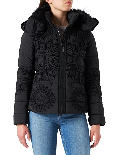 Desigual Damen Padded_Komoderi Jacken, Schwarz, 36 EU von Desigual