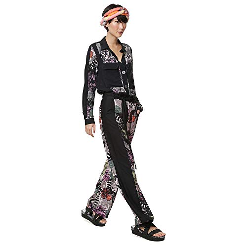 Desigual Damen Pant_Geraldine Lssige Hose, Negro, 34 DE von Desigual