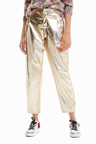 Desigual Damen Pant_vicenza, 8010 Golden, Casual Pants, Gelb, XS EU von Desigual