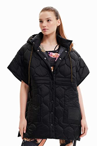 Desigual Damen Poncho_psico Denali, 2000 Black PONCHO, Schwarz, Einheitsgröße EU von Desigual