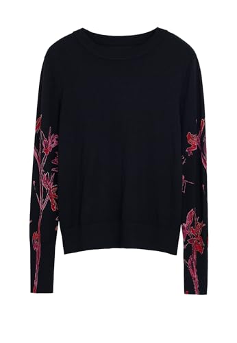Desigual Damen 25SWJFX1 Sweatshirt, Black, M von Desigual