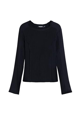 Desigual Damen 25SWTKX0 T-Shirt, Black, L von Desigual