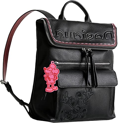 Desigual Damen Rucksack schwarz/pink/rot One Size von Desigual