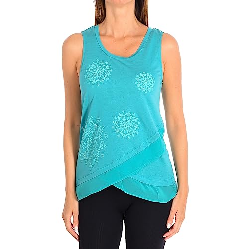 Desigual Damen Sabado Knitted Sleeveless T-Shirt, Blaugrün, Groß von Desigual