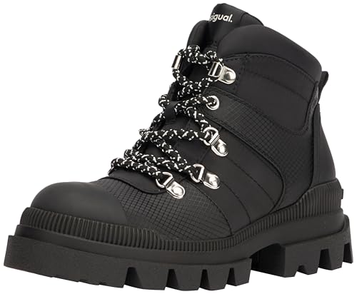 Desigual Damen Shoes 4 Woman Nylon Flat Fashion Boot, Black, 38 EU von Desigual
