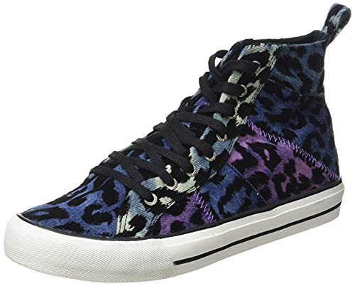 Desigual Damen Shoes_BETA_Leopard Sneaker, Blue, 36 EU von Desigual