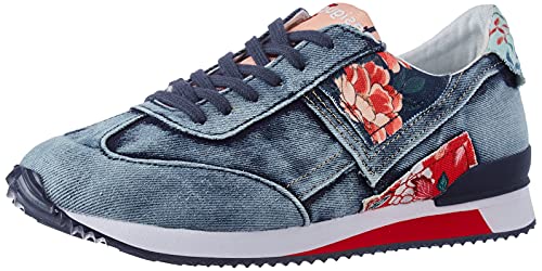 Desigual Damen Shoes_Broker_Denim Patch Sneaker, Blue, 37 EU von Desigual