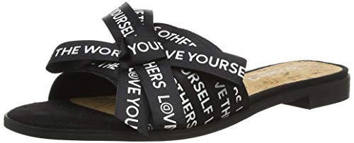 Desigual Damen Shoes Mambo Lettering Peeptoe Sandalen, Schwarz (Negro 2000), 36 EU von Desigual