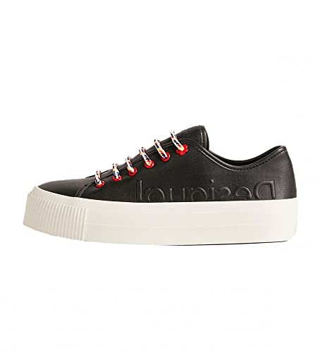 Desigual Damen Shoes_Street Half Logo Sneaker, Black, 38 EU von Desigual