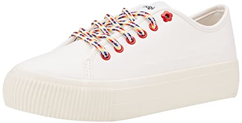 Desigual Damen Shoes_Street Half Logo Sneaker, White, 37 EU von Desigual