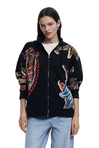 Desigual Damen 25SWSK01 Sweatshirt, Black, S/M von Desigual