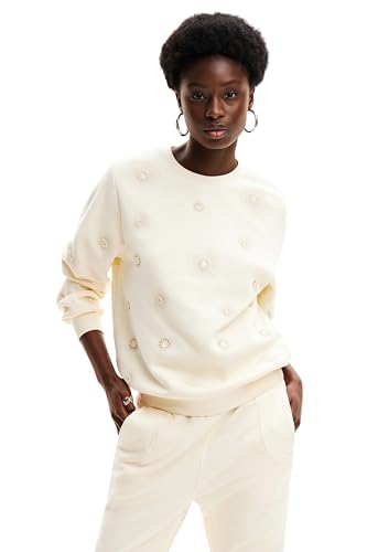 Desigual Damen Sweat_joyta Sweater, Weiß, XXL EU von Desigual