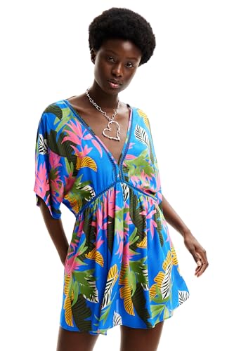 Desigual Damen Swim_top Tropical Party Bikini Top, Blau, L EU von Desigual