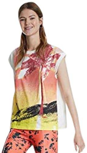 Desigual Damen TS_Spray Palm T-Shirt, Weiß (Blanco 1000), Large (Herstellergröße: L) von Desigual