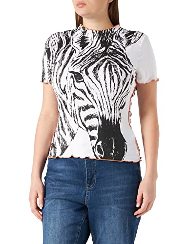 Desigual Damen TS_Zebra T-Shirt, Weiß (Blanco 1000), X-Small (Herstellergröße: XS) von Desigual