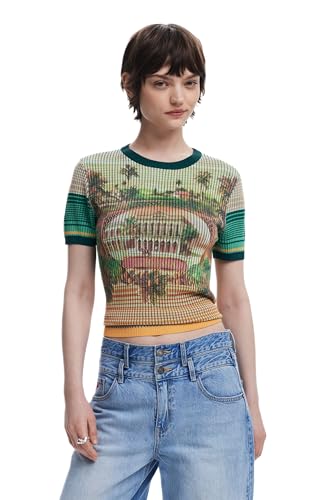 Desigual Damen 25SWTKA5 T-Shirt, Green, XL von Desigual