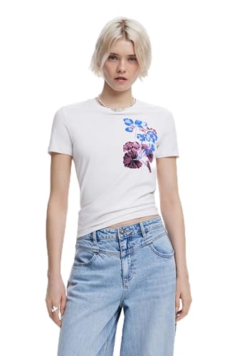 Desigual Damen 25SWTK48 T-Shirt, White, XS von Desigual