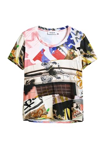 Desigual Damen 25SWTK14 T-Shirt, Material FINISHES, XL von Desigual