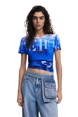 Desigual Damen 25SWTKA0 T-Shirt, Blue, XL von Desigual