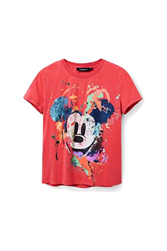 Desigual Damen Ts_mickey Crash T Shirt, Rot, L EU von Desigual