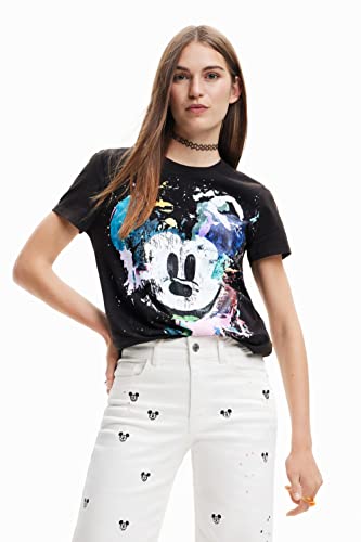 Desigual Damen Ts_mickey Crash T Shirt, Schwarz, XXL EU von Desigual