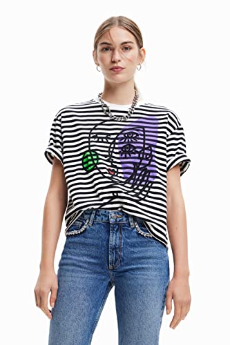 Desigual Damen Ts_ros 2000 T Shirt, Schwarz, XL EU von Desigual