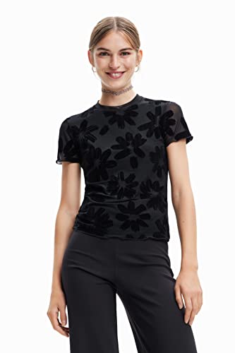 Desigual Damen Ts_siena 2000 T Shirt, Schwarz, L EU von Desigual