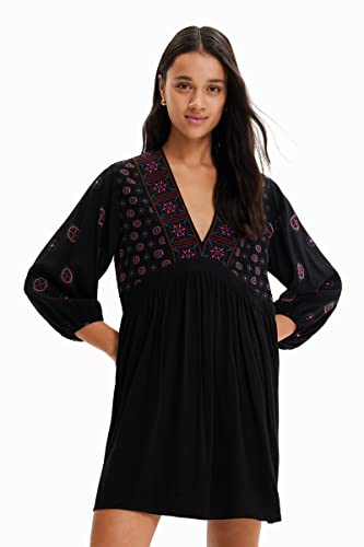 Desigual Damen Vest_creta 2000 Dress, Schwarz, L EU von Desigual