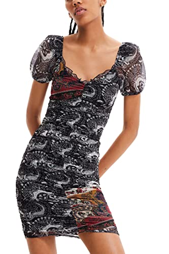 Desigual Damen Vest_deepti 2000 Dress, Schwarz, L EU von Desigual