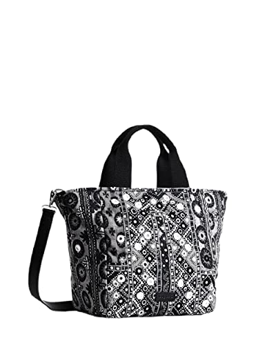 Desigual Damen bols_bohemian flaire vald Shopping Bag, Schwarz, Einheitsgröße EU von Desigual