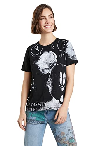 Desigual Damen ts_mickey T Shirt, Schwarz, M EU von Desigual