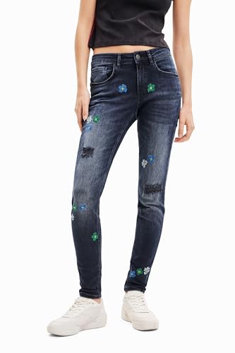 Desigual Damen Denim_bruselas Casual Pants, Blau, 38 EU von Desigual