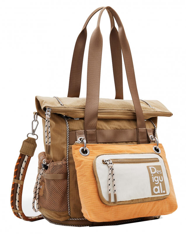 Desigual - Desigual Back Modularis Ripstop Voyager Damenshopper mit Rucksackfunktion beige safari Multicolor von Desigual