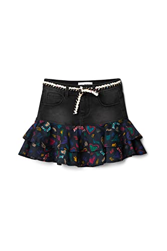 Desigual Girl's FALD_Godet 2000 Black Skirt, 3/4 von Desigual