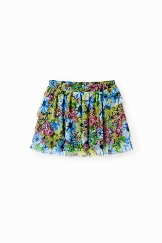 Desigual Girl's Garden 4004 Verde FLUOR Skirt, Green, 6 Years von Desigual