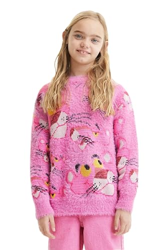 Desigual Girl's JERS_PINK Panther 3056 TUROSA Pullover Sweater, Red, S von Desigual