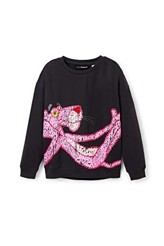 Desigual Girl's Negro 2006 Dark Grey Sweater, Black, M von Desigual