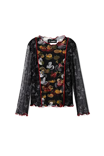 Desigual Girl's TS_AINHOA 2000 Black Shirt, 13/14 von Desigual