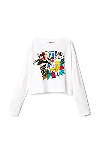 Desigual Girl's TS_Ainara 1000 White Shirt, 13/14 von Desigual