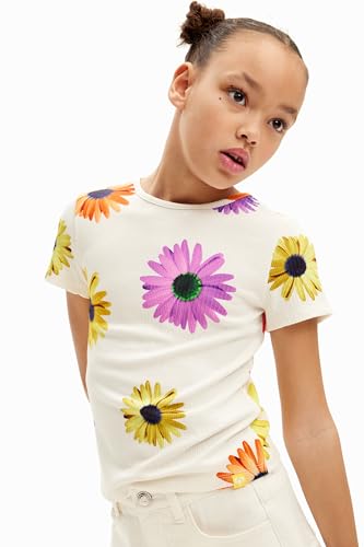 Desigual Girl's TS_DANERYS T-Shirt, White, 10 Jahre von Desigual