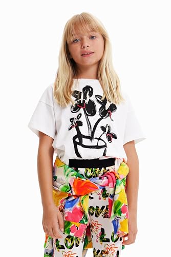 Desigual Girl's TS_Tiesto 1000 Blanco T-Shirt, White, 6 Years von Desigual